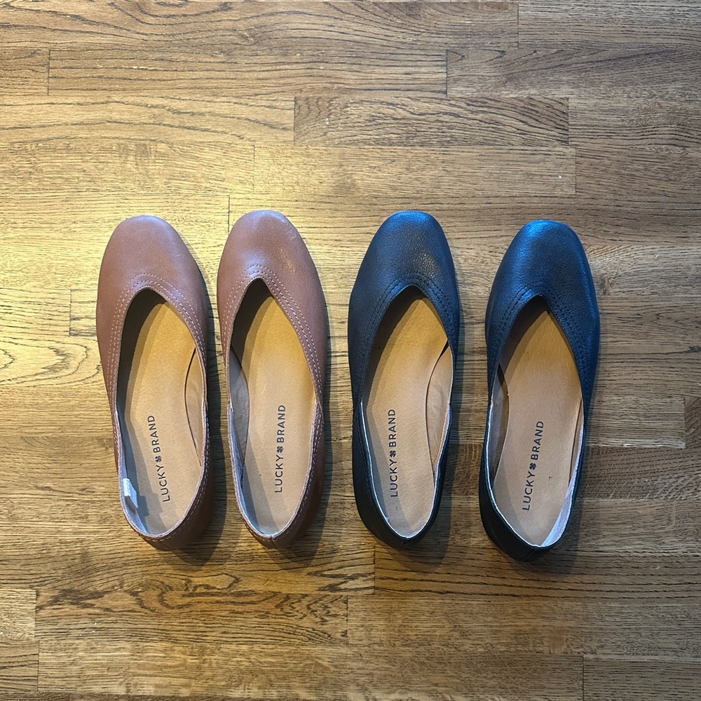 2 pairs lucky brand flats